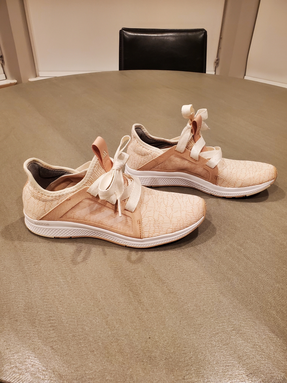 adidas Bounce Women's Light Pink Tan Lace-Up Sneakers